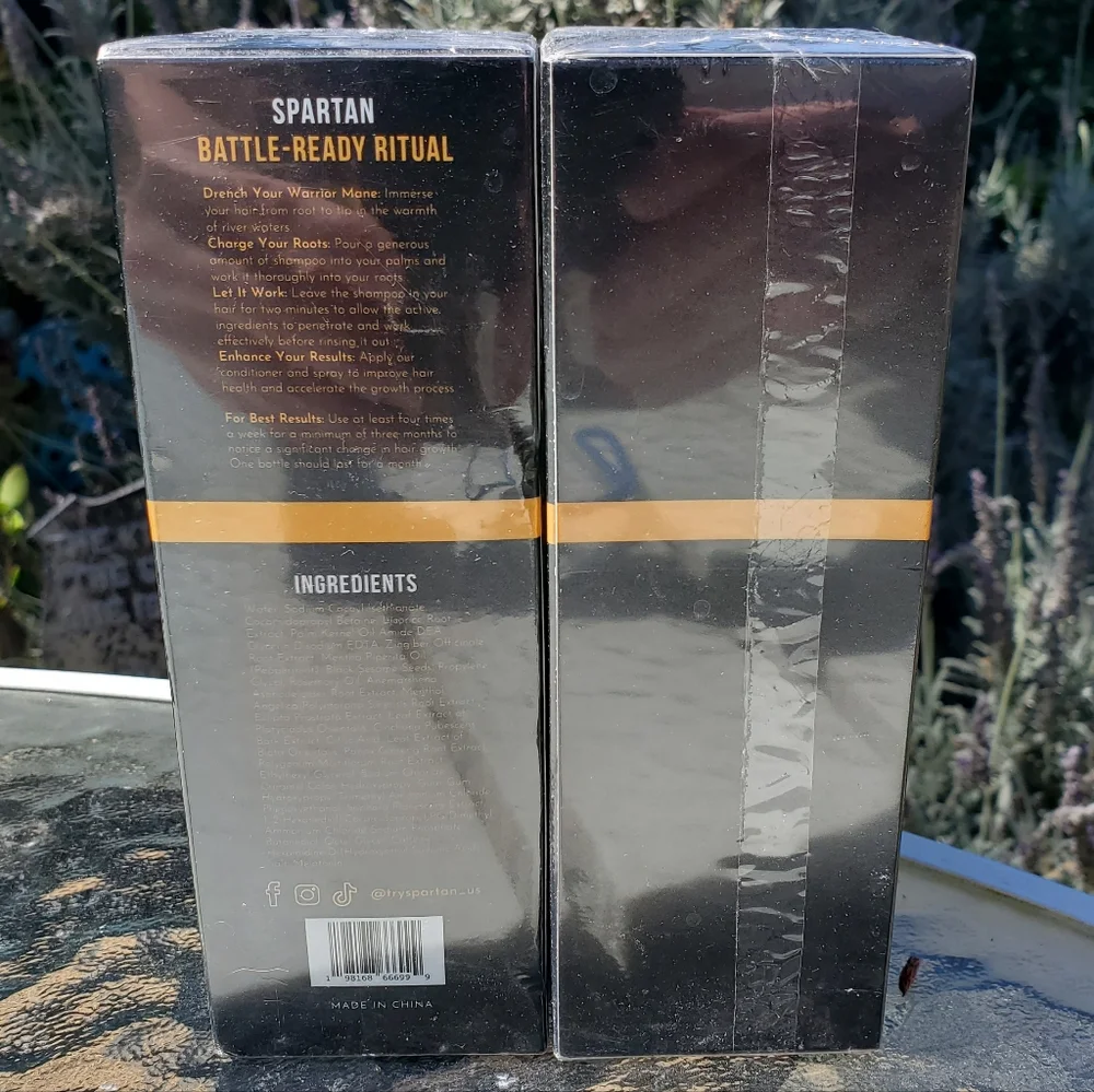 SPARTAN HAIR GROWTH FORMULA SHAMPOO TWO (2) BOTTLES SEALED. NIB. NWT.